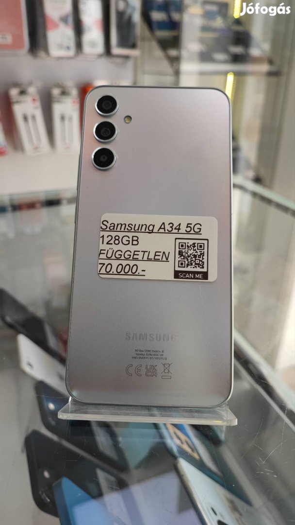 Samsung A34 5G 128GB Kártyafüggetlen + Hydro Fólia