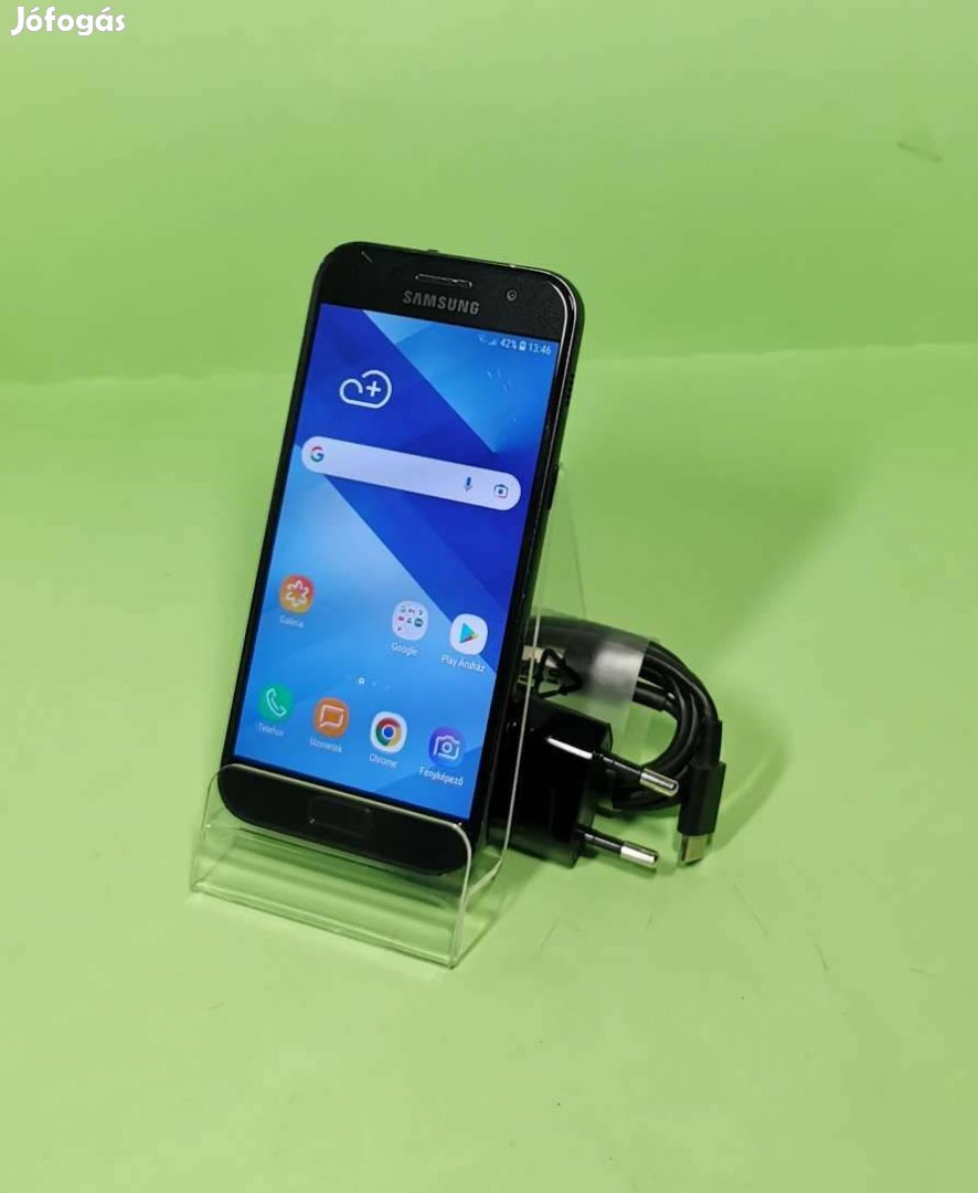 Samsung A3 2017 Fekete 16GB Fekete Kártyafüggetlen szép telefon eladó!