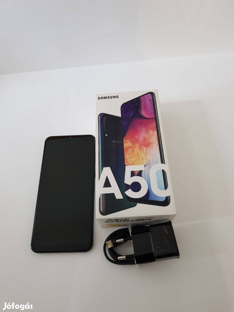 Samsung A50 128GB Fekete Kártyafüggetlen szép állapotú mobiltelefon el