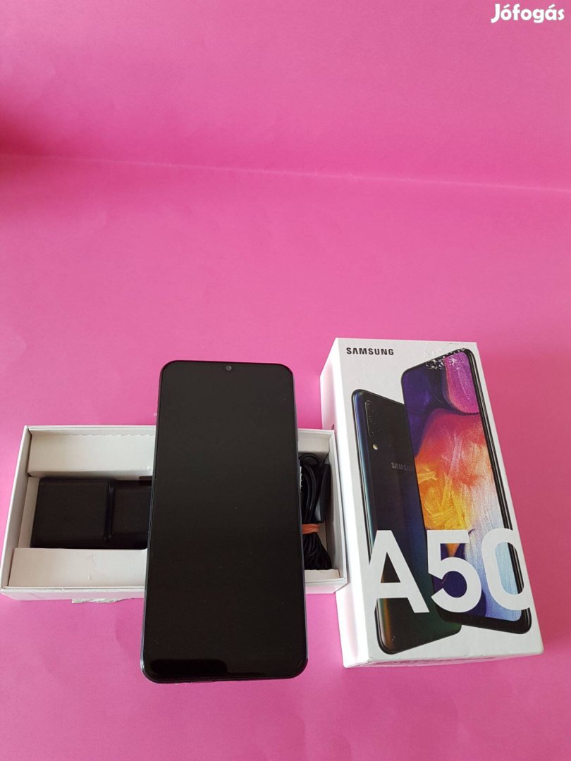 Samsung A50 128GB Fekete Kártyafüggetlen szép állapotú mobiltelefon el