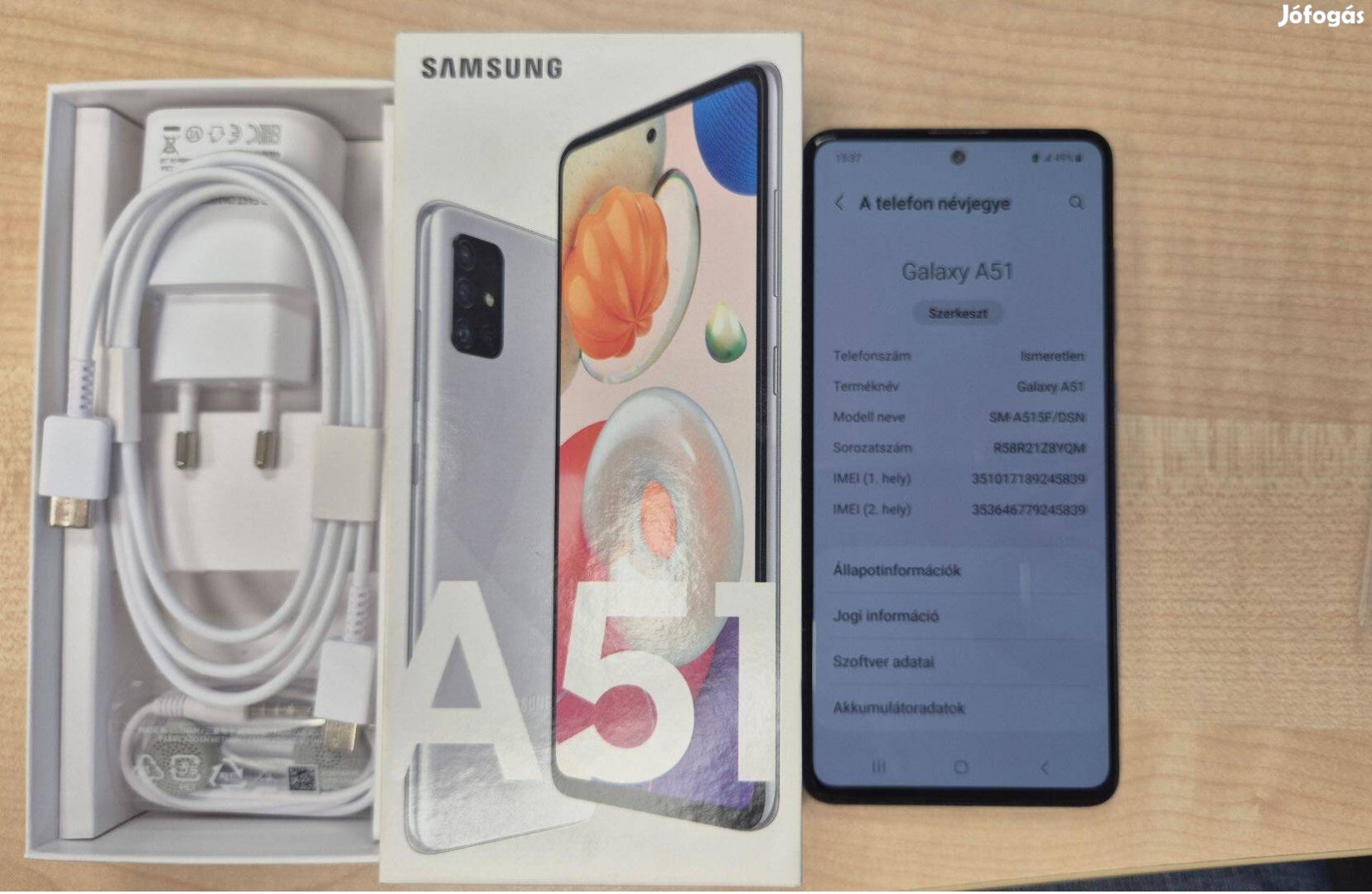 Samsung A51 Silver, kártyafüggetlen, 128GB, Dualsim, SM-A515F/DS