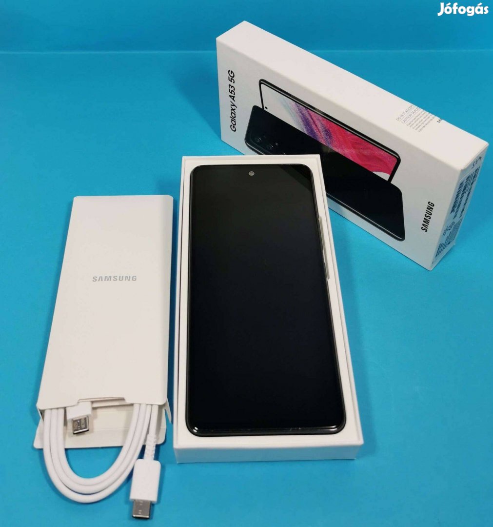Samsung A53 5G 128GB Fekete Kártyafüggetlen garanciális mobiltelefon e