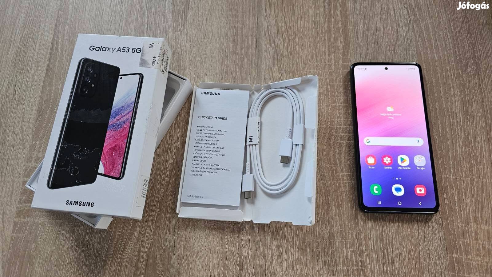Samsung A53 5G Dual-sim,kitűnő állapot,karcmentes kijelző,fóliás keret