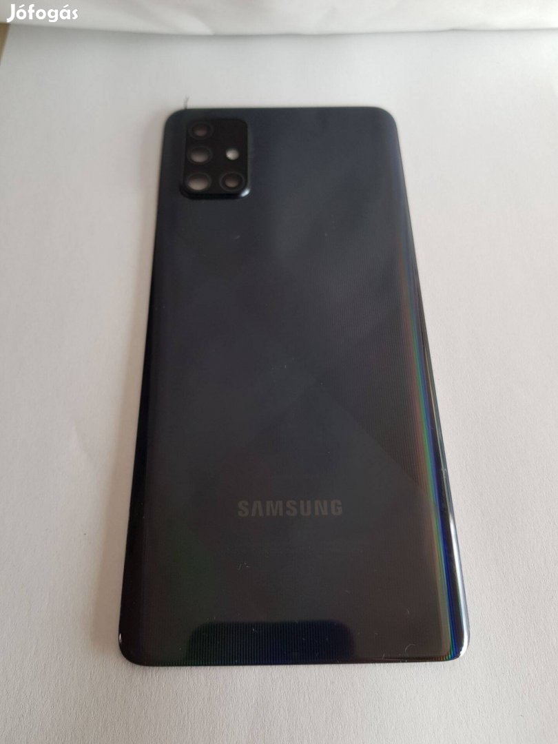 Samsung A71 A715 Akkufedél Hátlap Fekete Gyári