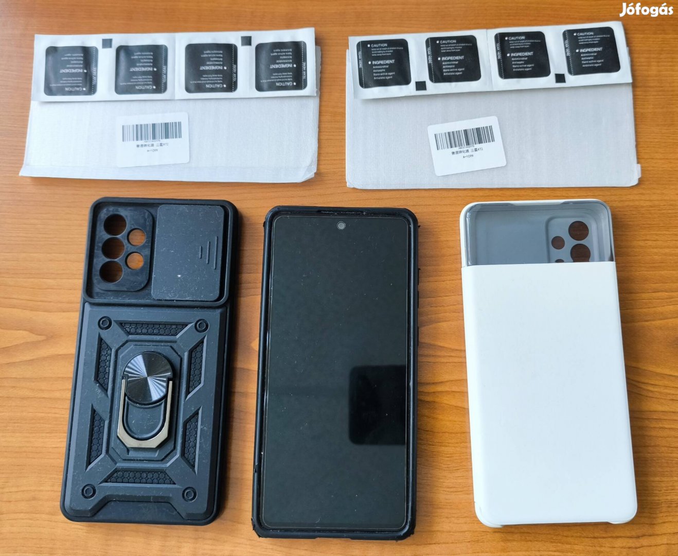 Samsung A72, fóliával és tokkal