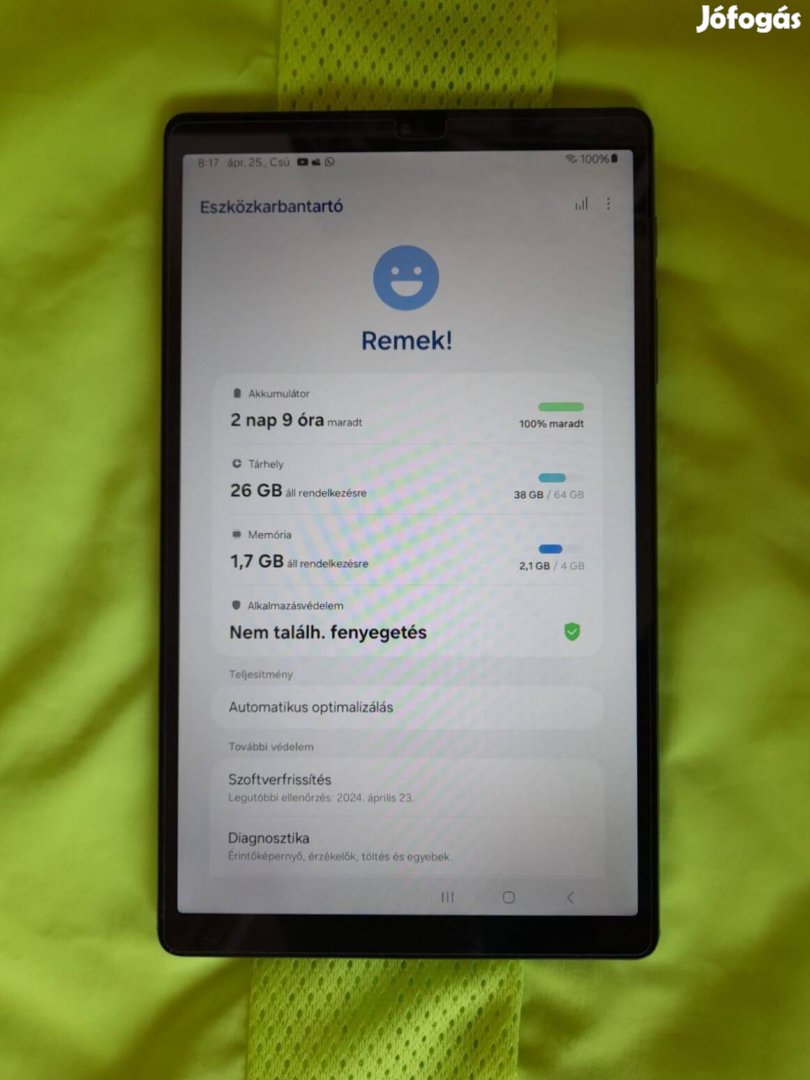 Samsung A7 lite 64/4GB 10 hónap garancia!