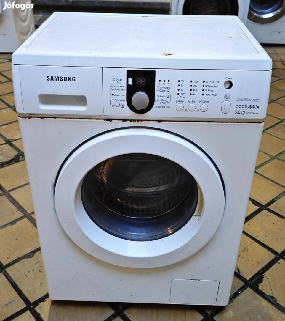 Samsung Ecobubble mosógép eladó 6 kg 1.000 rpm WF1600WCW/Yle alkatrész
