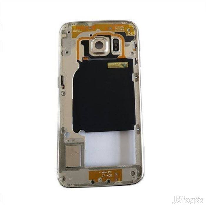 Samsung G925 S6 Edge Oldalt Ezüst Középkeret (Arany) Gyari