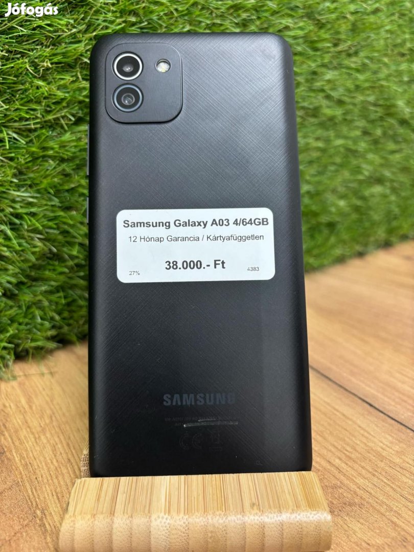 Samsung Galaxy A03 Kártyafüggetlen 64 GB, 12 hó garancia