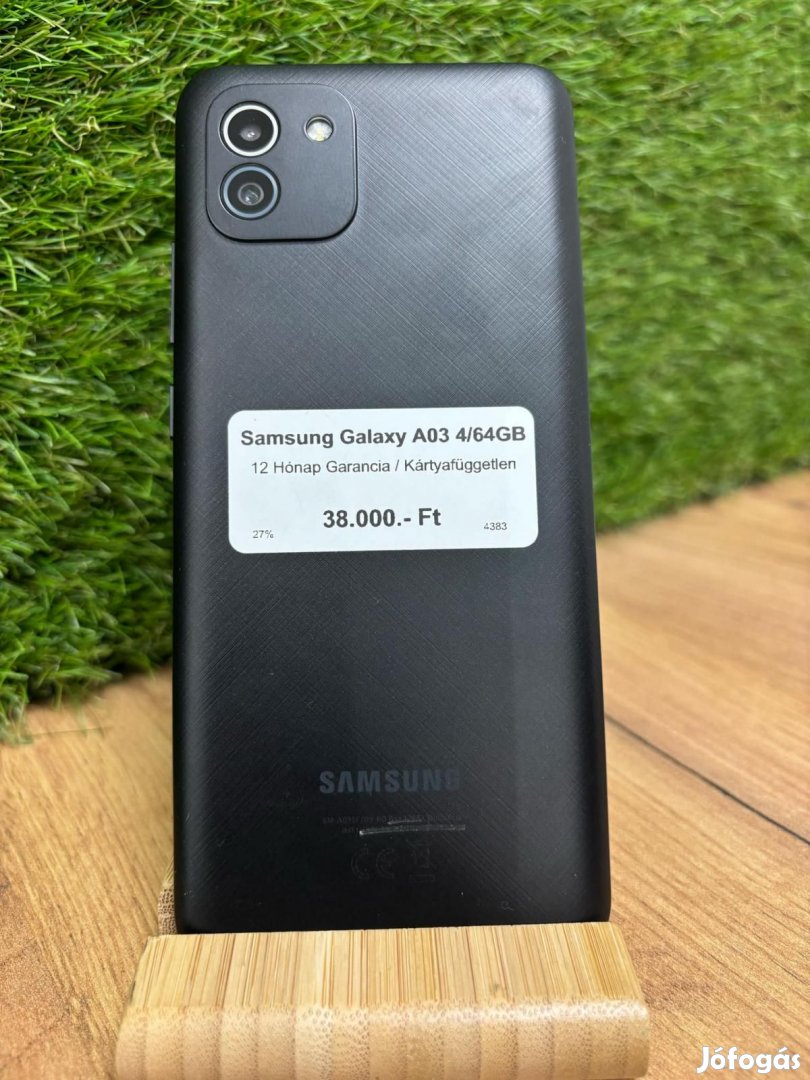 Samsung Galaxy A03 Kártyafüggetlen 64 GB, 12 hó garancia