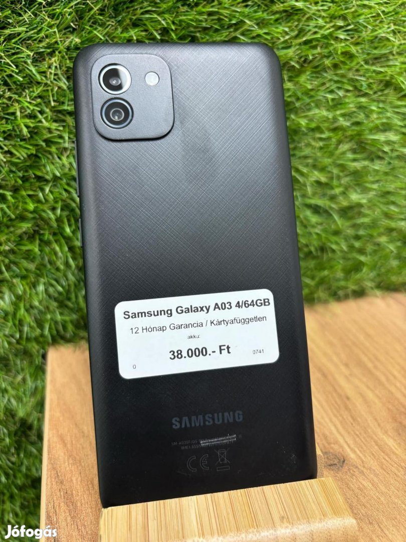 Samsung Galaxy A03 Kártyafüggetlen 64 GB, 12 hó garancia