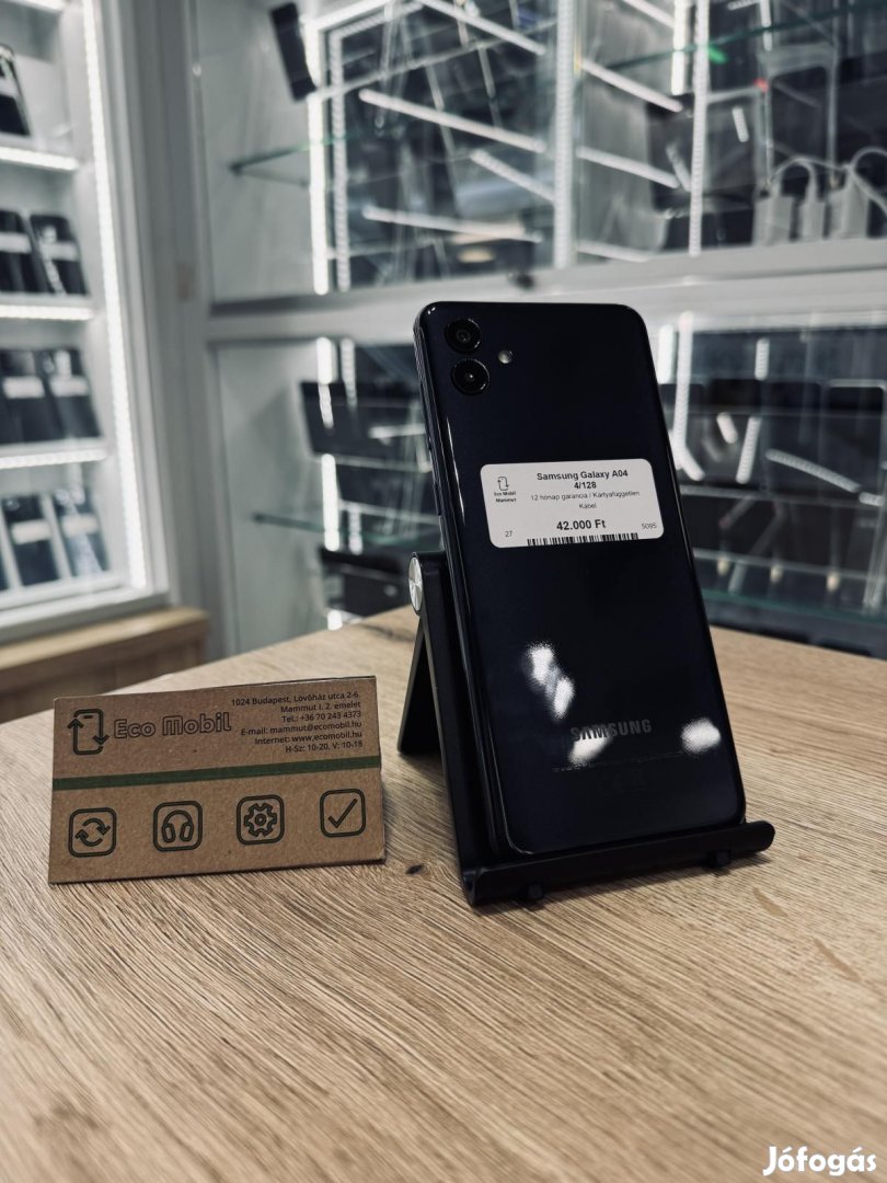 Samsung Galaxy A04 Kártyafüggetlen 128 GB 4 GB Ram, 12 hó garancia
