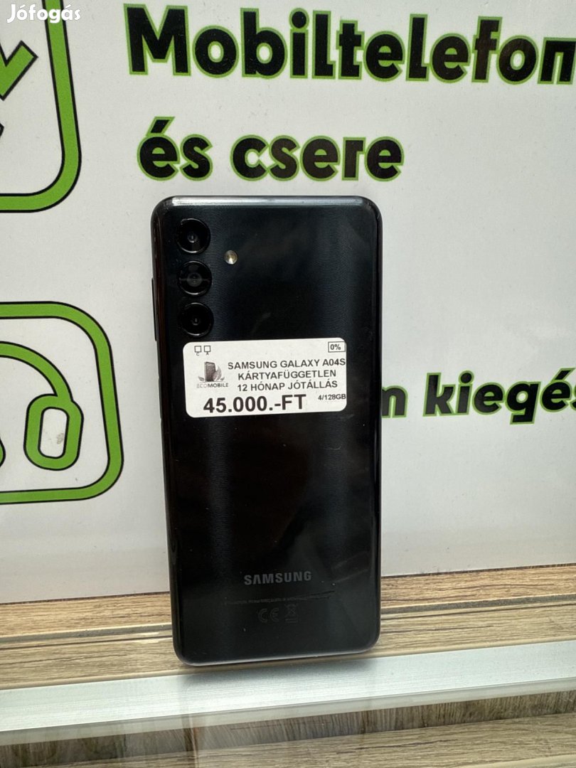 Samsung Galaxy A04s Kártyafüggetlen 128 GB, 12 hó garancia