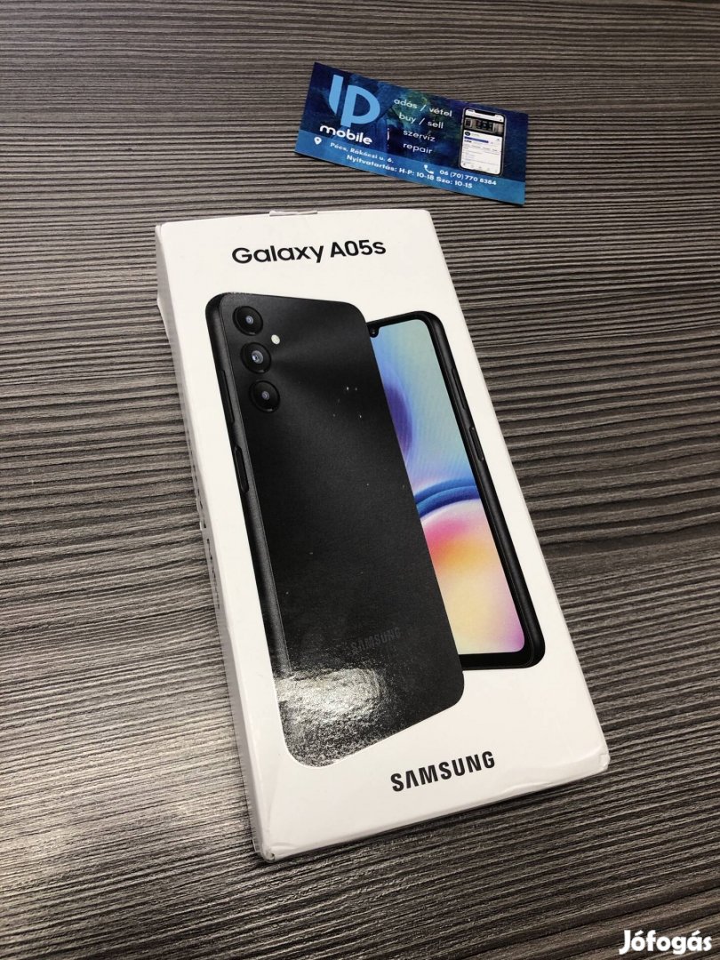 Samsung Galaxy A05s, Új-Bontatlan, 64GB, Fekete, Garancia