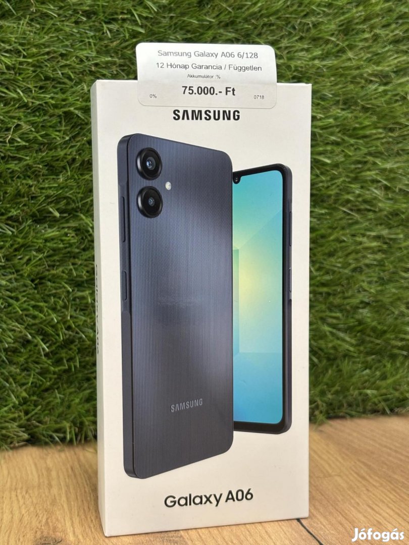 Samsung Galaxy A06 Kártyafüggetlen 128 GB, 12 hó garancia