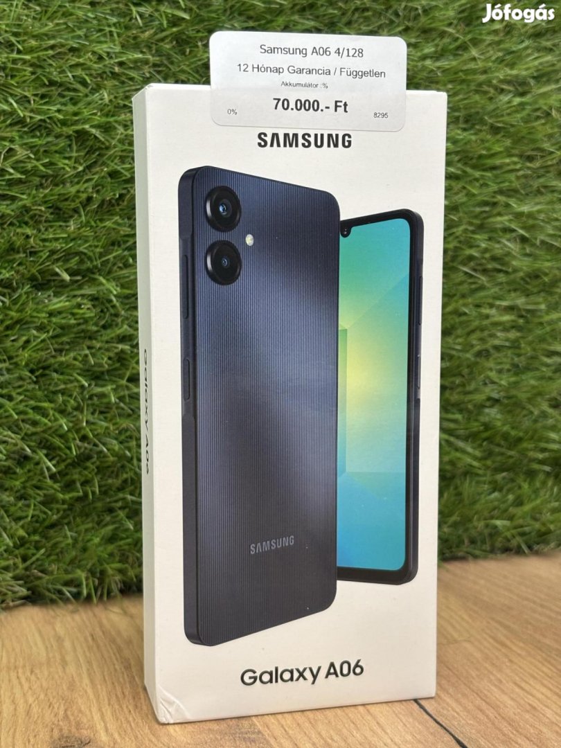 Samsung Galaxy A06 Kártyafüggetlen 128 GB, 12 hó garancia