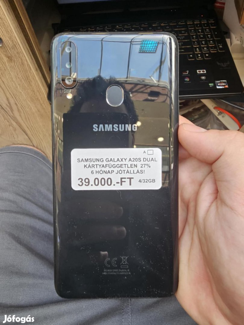 Samsung Galaxy A20s Dual Sim 32 GB, 12 hó garancia