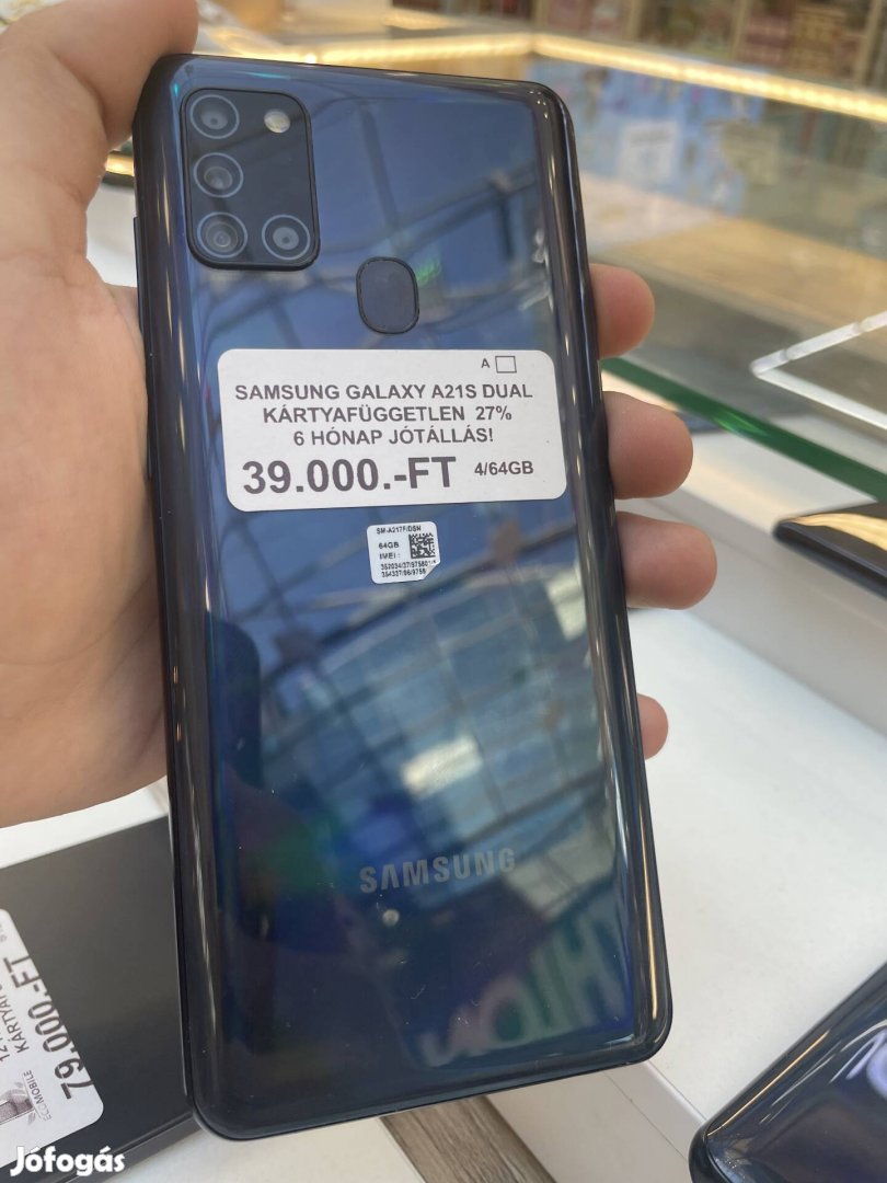 Samsung Galaxy A21S DUAL(12 hónap jótállással)