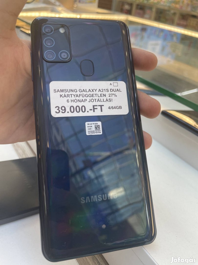 Samsung Galaxy A21S DUAL ( 12 hónap jótállással)