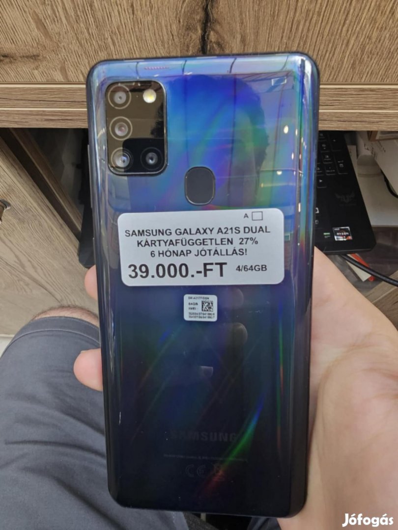 Samsung Galaxy A21s Dual Sim 64 GB, 12 hó garancia