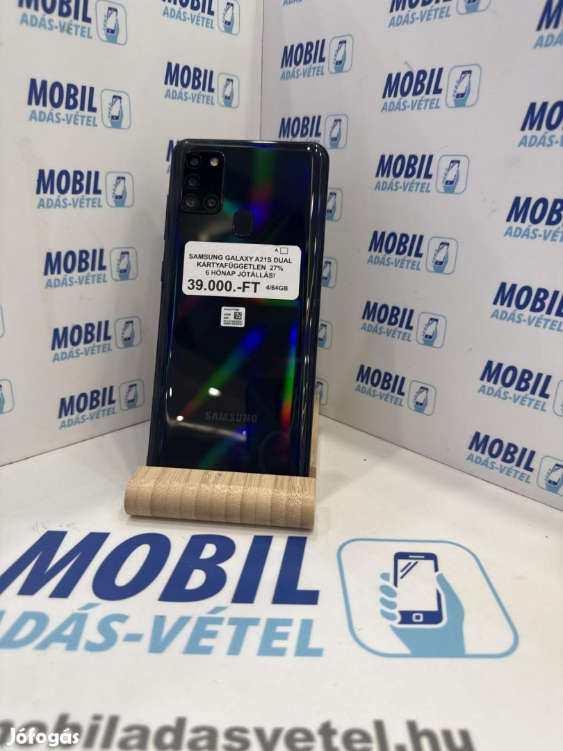 Samsung Galaxy A21s Dual Sim 64 GB, 12 hó garancia