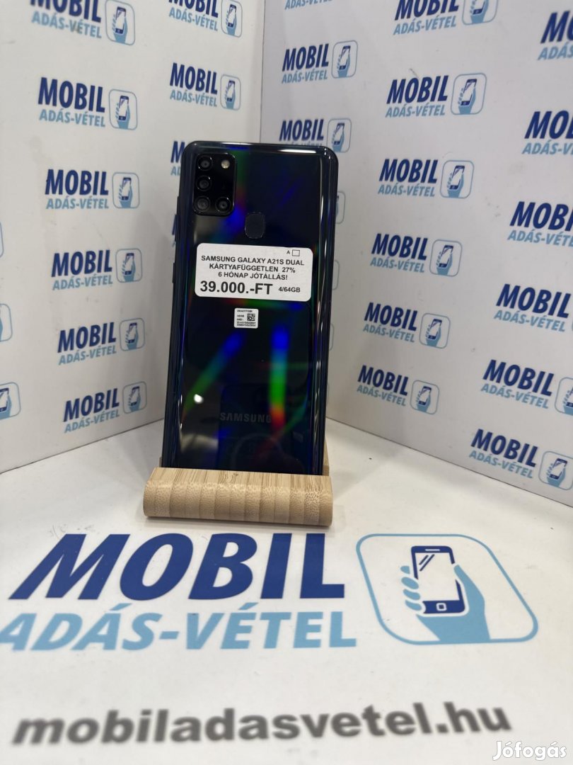 Samsung Galaxy A21s Dual Sim 64 GB, 12 hó garancia