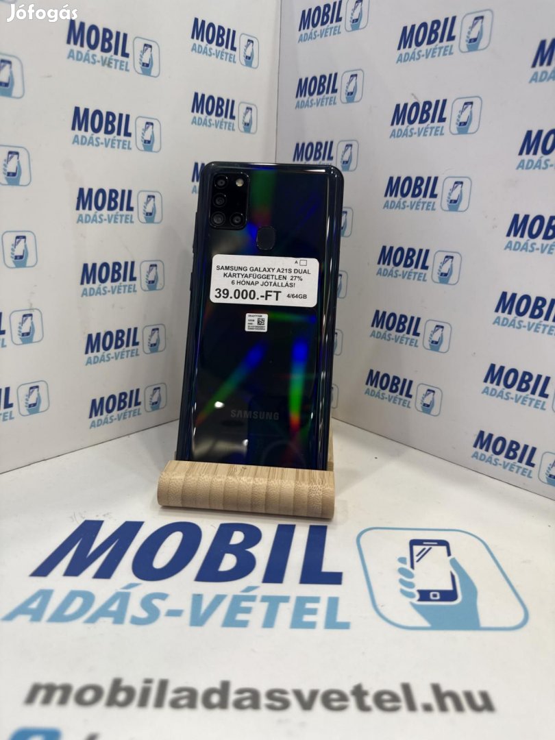 Samsung Galaxy A21s Dual Sim 64 GB, 12 hó garancia
