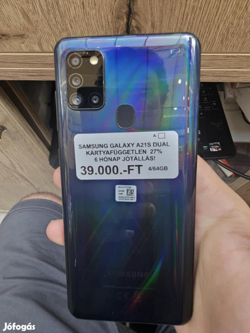 Samsung Galaxy A21s Dual Sim 64 GB, 12 hó garancia