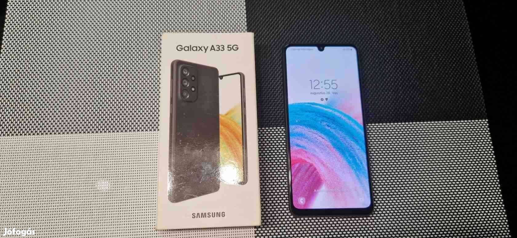 Samsung Galaxy A33 5G 6/128GB Dual Újszerű Fekete 6 hó Garis !