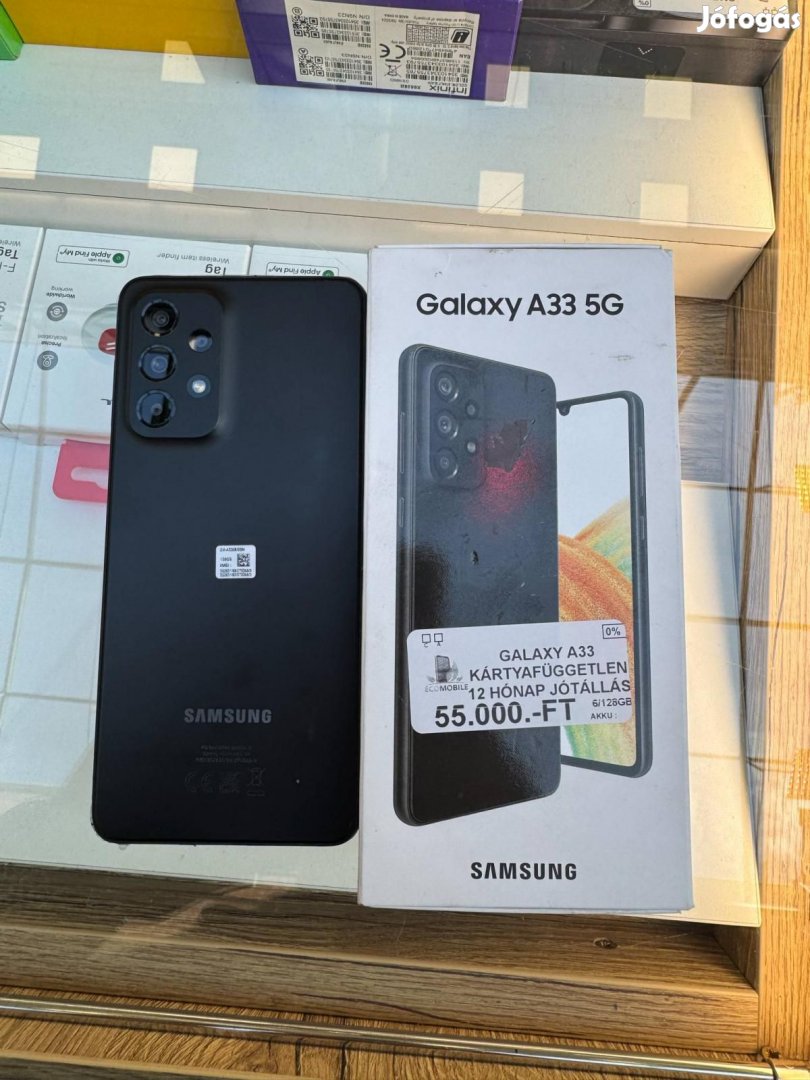 Samsung Galaxy A33 5G Kártyafüggetlen 128 GB, 12 hó garancia