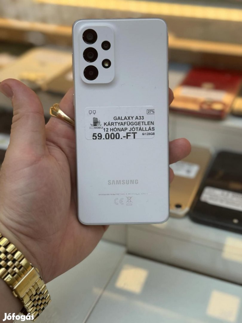 Samsung Galaxy A33 5G Kártyafüggetlen 128 GB, 12 hó garancia