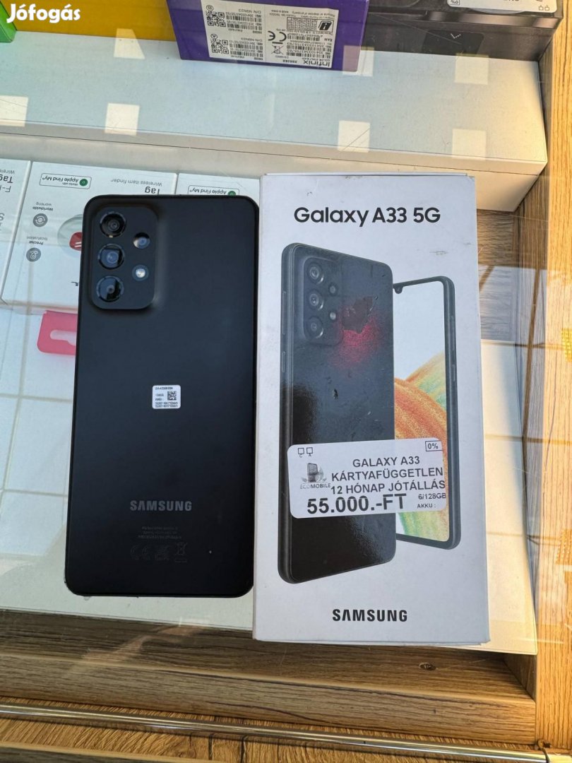 Samsung Galaxy A33 5G Kártyafüggetlen 128 GB, 12 hó garancia
