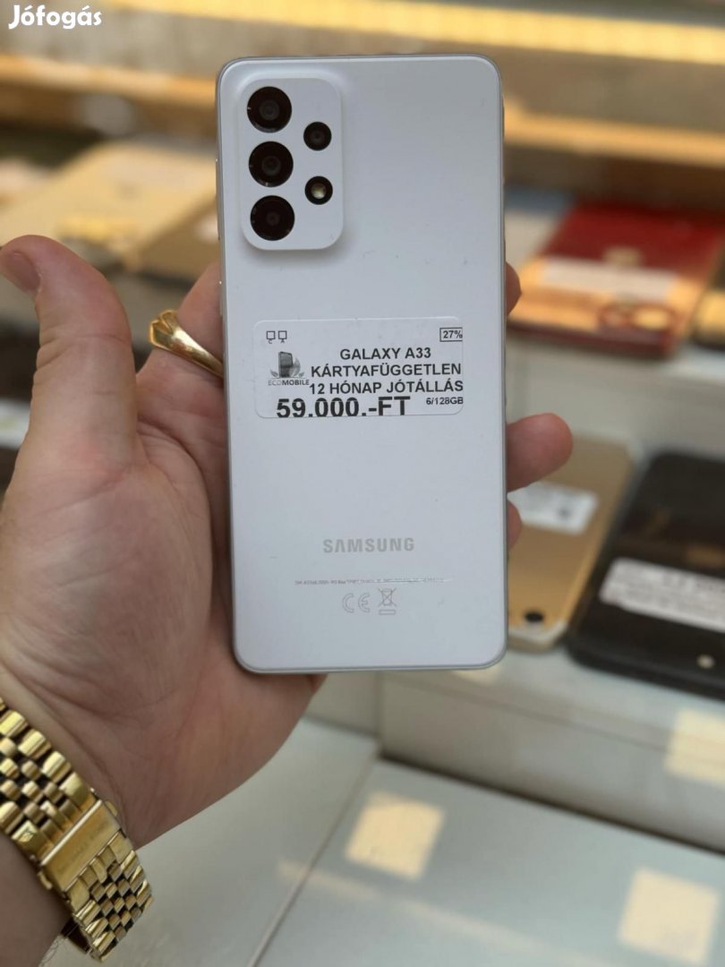 Samsung Galaxy A33 5G Kártyafüggetlen 128 GB, 12 hó garancia