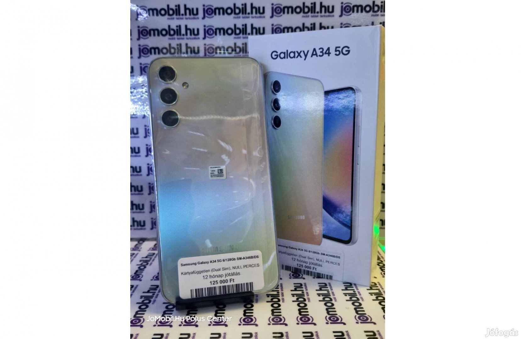 Samsung Galaxy A34 6/128GB SM-A346 Ezüst Null Perc Független Jótállás