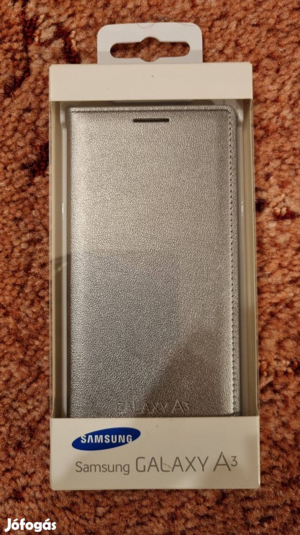 Samsung Galaxy A3 A300F Flip wallet tok ezüst - eredeti