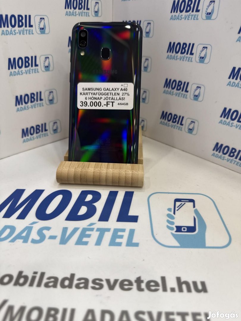 Samsung Galaxy A40 Dual Sim 64 GB, 12 hó garancia
