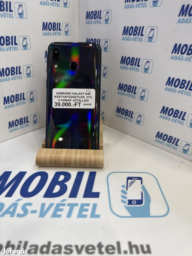 Samsung Galaxy A40 Dual Sim 64 GB, 12 hó garancia