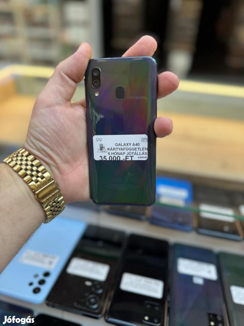Samsung Galaxy A40 Kártyafüggetlen 64 GB, 12 hó garancia