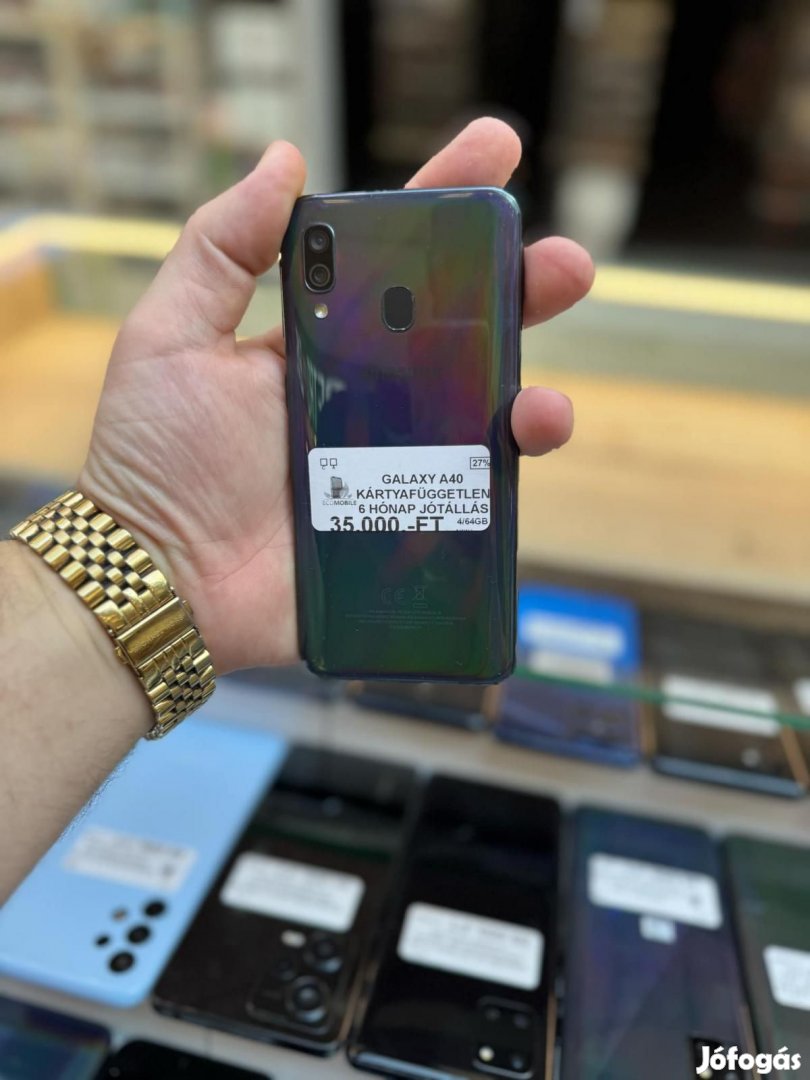 Samsung Galaxy A40 Kártyafüggetlen 64 GB, 12 hó garancia