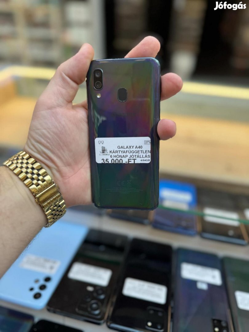 Samsung Galaxy A40 Kártyafüggetlen 64 GB, 12 hó garancia