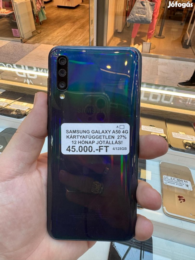Samsung Galaxy A50 Kártyafüggetlen 128 GB, 12 hó garancia