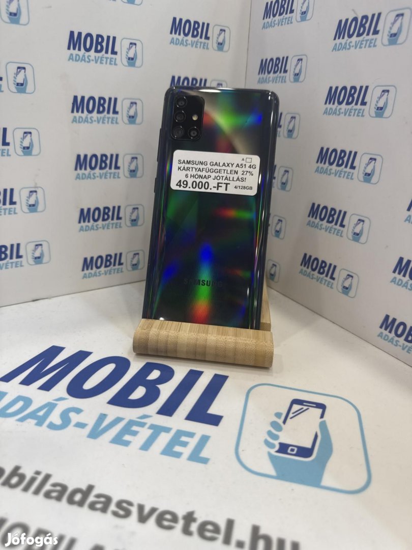 Samsung Galaxy A51 Dual Sim 128 GB, 12 hó garancia