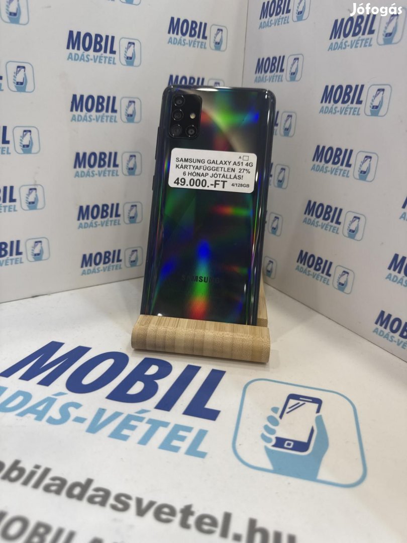Samsung Galaxy A51 Dual Sim 128 GB, 12 hó garancia