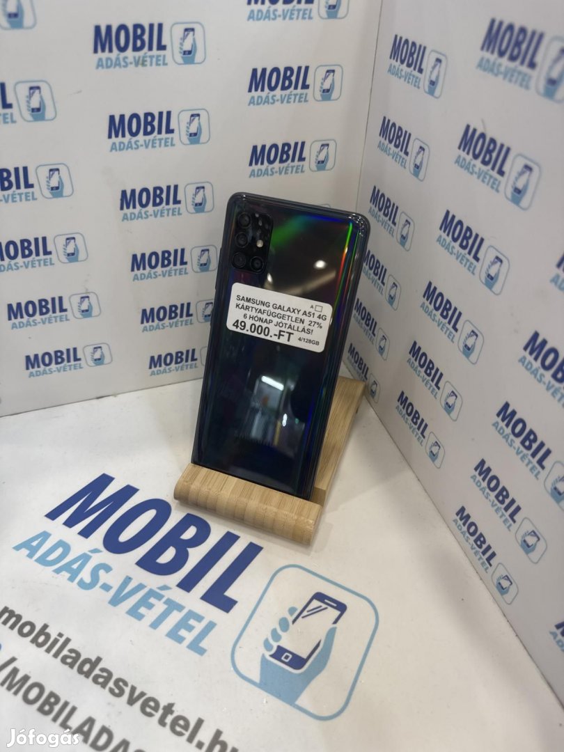 Samsung Galaxy A51 Dual Sim 128 GB, 12 hó garancia