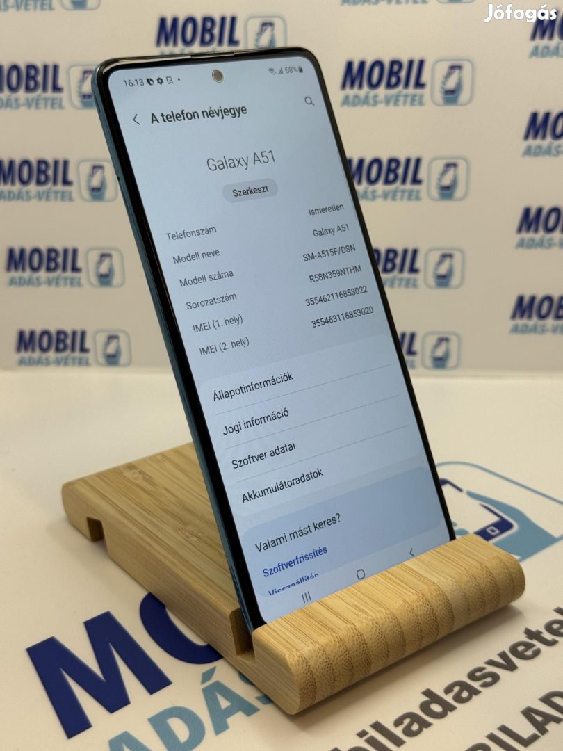 Samsung Galaxy A51 Kártyafüggetlen 128 GB 4 GB Ram, 12 hó garancia