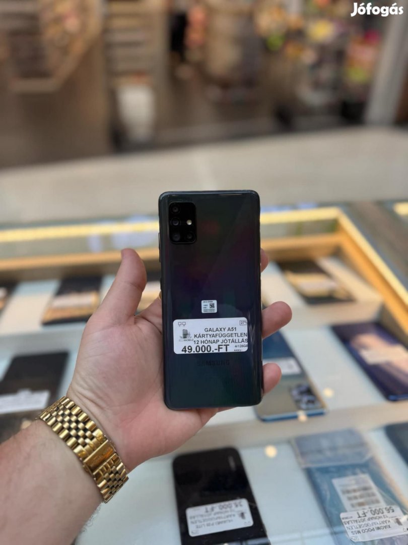 Samsung Galaxy A51 Kártyafüggetlen 128 GB, 12 hó garancia