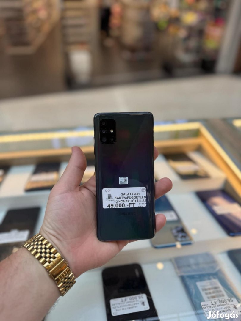 Samsung Galaxy A51 Kártyafüggetlen 128 GB, 12 hó garancia