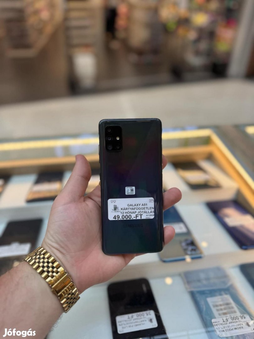 Samsung Galaxy A51 Kártyafüggetlen 128 GB, 12 hó garancia