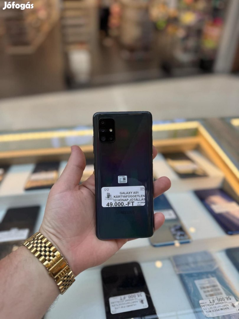 Samsung Galaxy A51 Kártyafüggetlen 128 GB, 12 hó garancia