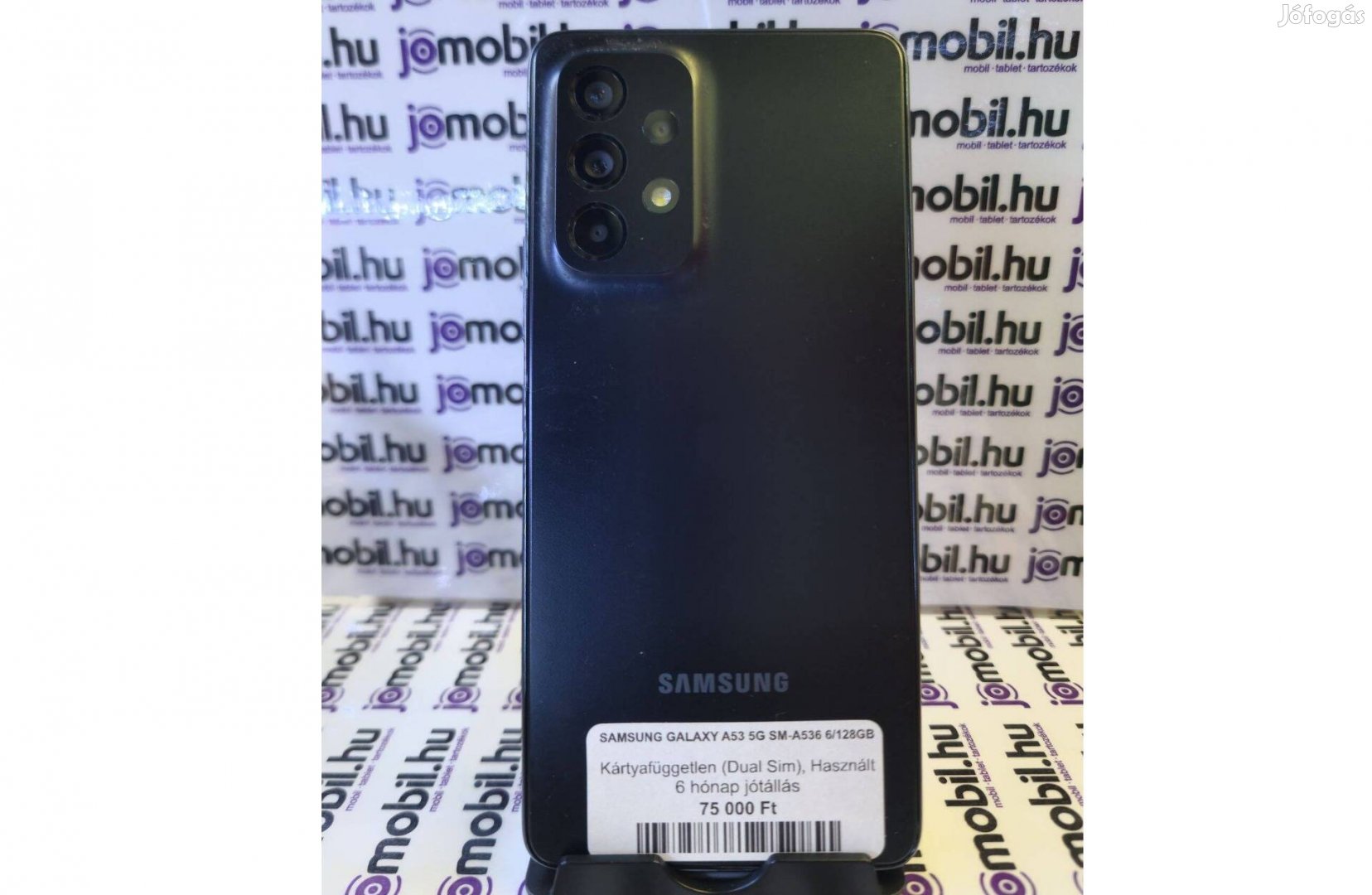 Samsung Galaxy A53 SM-A536 128GB Fekete Független Jótállással